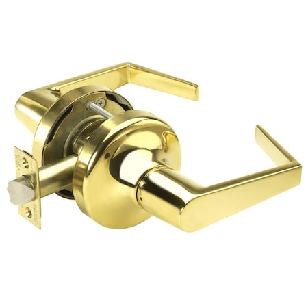Grade 2 Passage/Closet Latch Cylindrical Lock, Augusta Lever, Non-Keyed, Brght Brss Fnsh, Non-handed